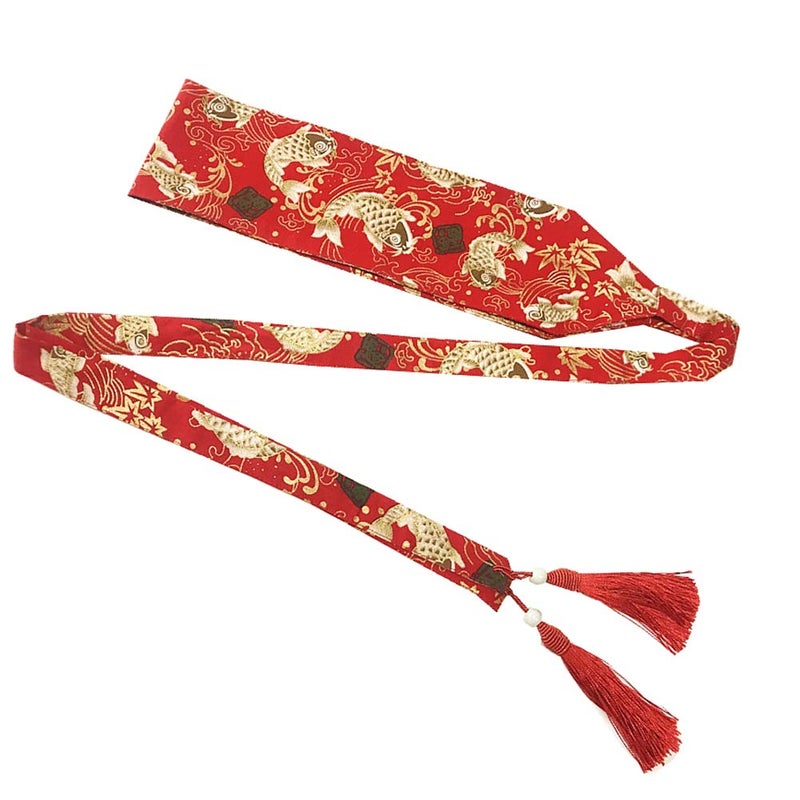 thefancypumpkin Japanese Yukata Kimono Obi With Tassel Belt Harajuku Waistband-V6 - Image 1